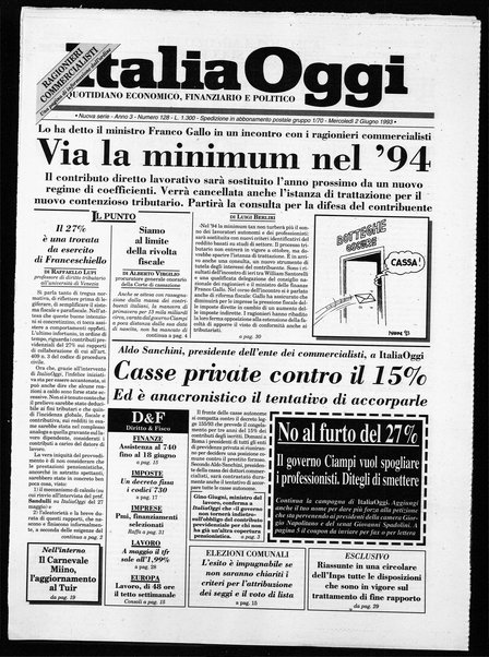 Italia oggi : quotidiano di economia finanza e politica